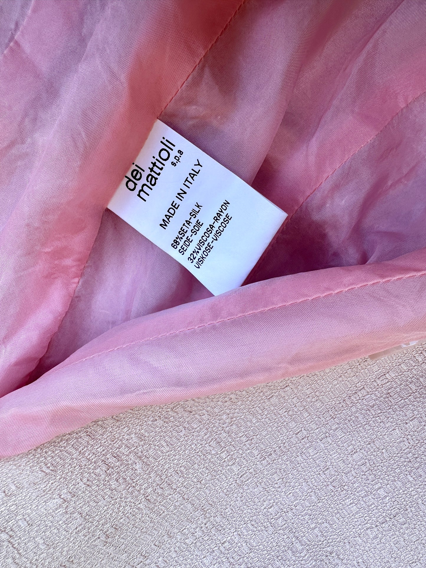 Ensemble tailleur en soie sauvage rose poudré Gianfranco Ferré neuf
