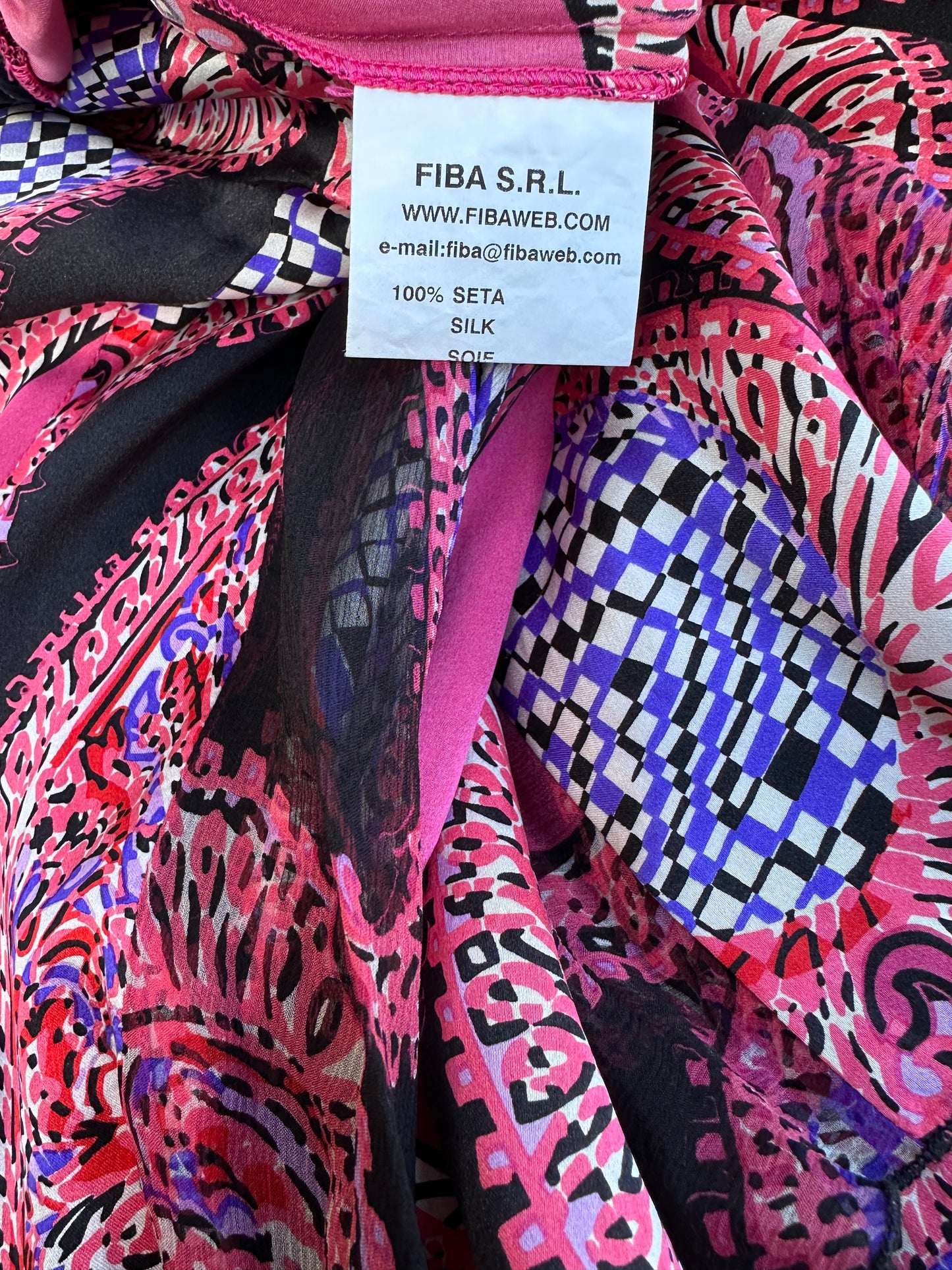 Ensemble blouse et jupe en soie fuchsia Ungaro Fever