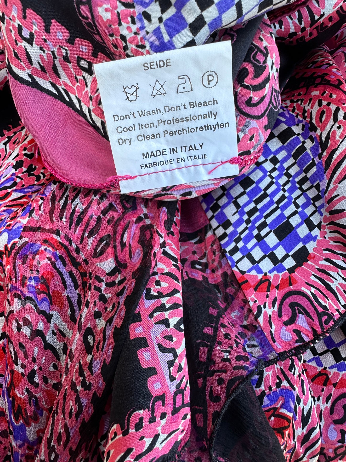 Ensemble blouse et jupe en soie fuchsia Ungaro Fever