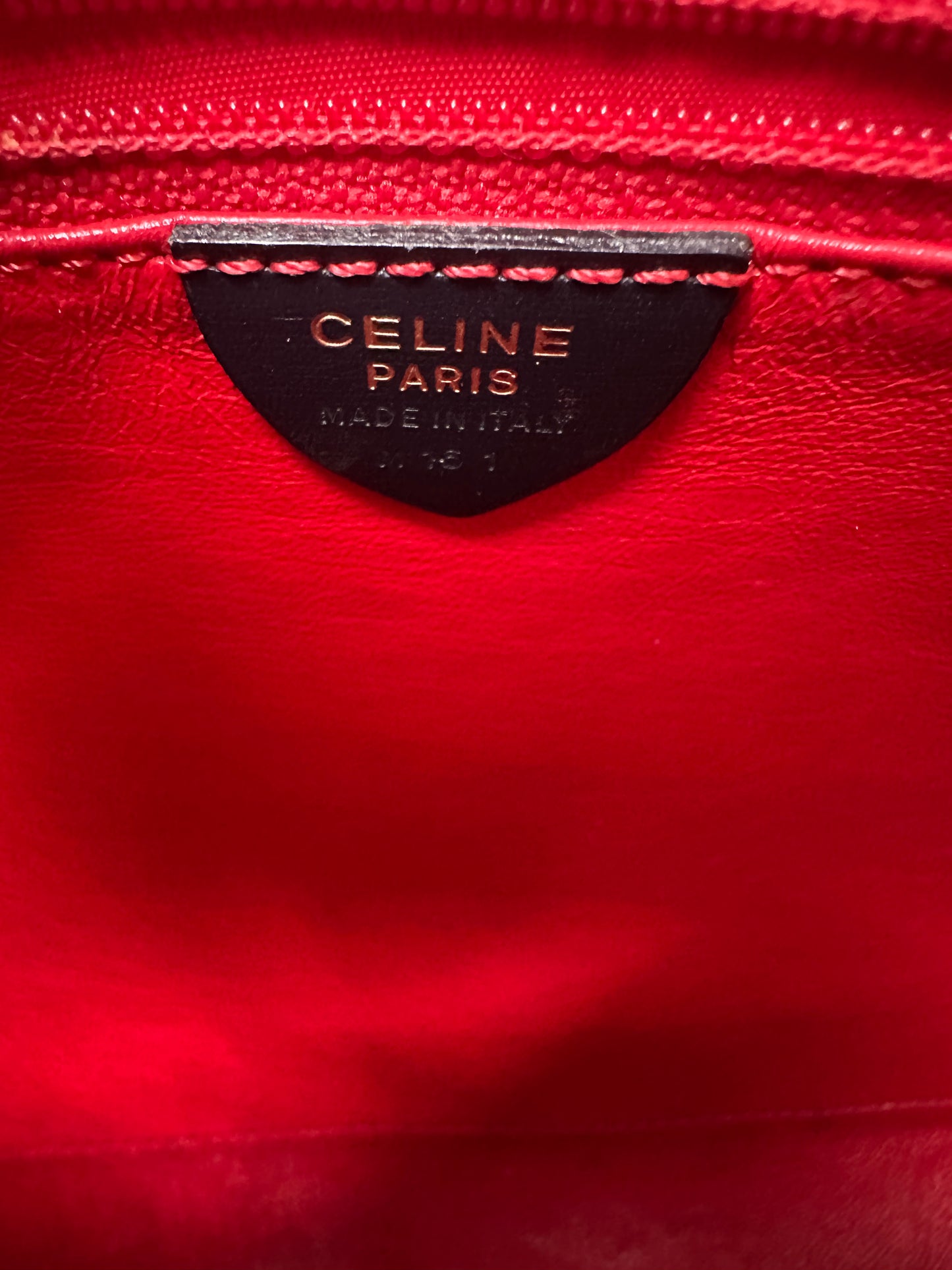 Sac authentique Celine Paris en cuir bleu profond