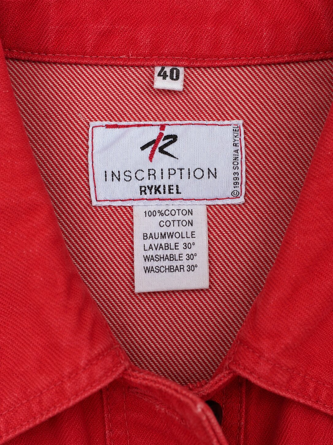 Short Sonia Rykiel Vintage Red Denim Jacket