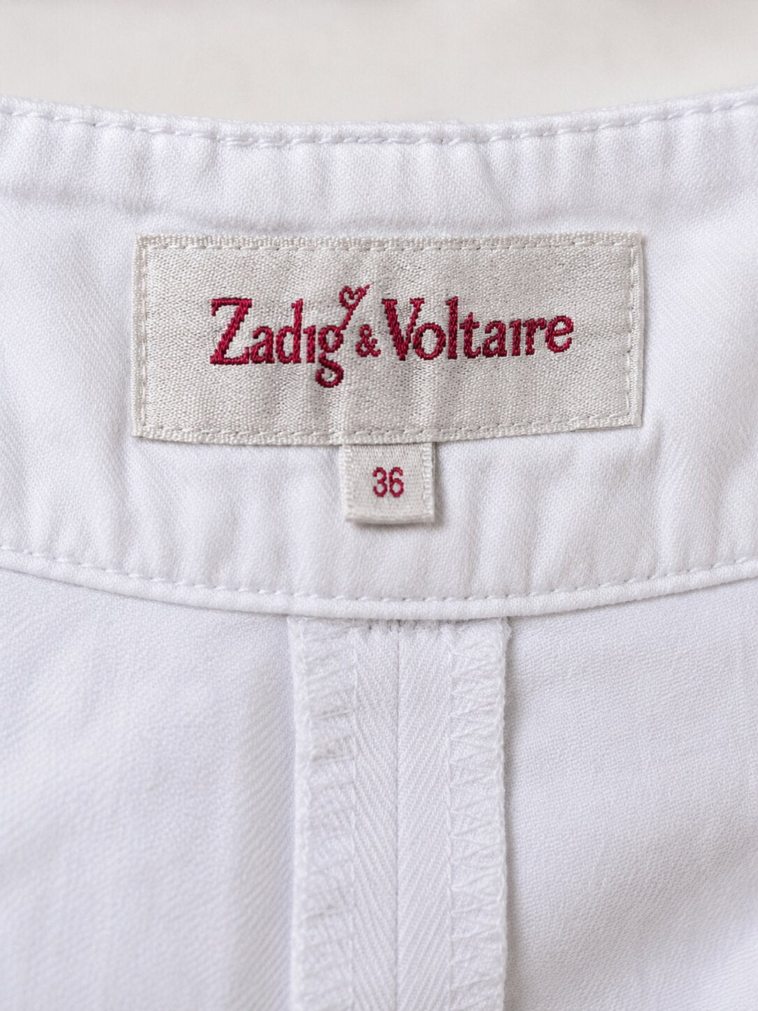 Jupe Mini Trapèze en Denim Blanc Zadig & Voltaire