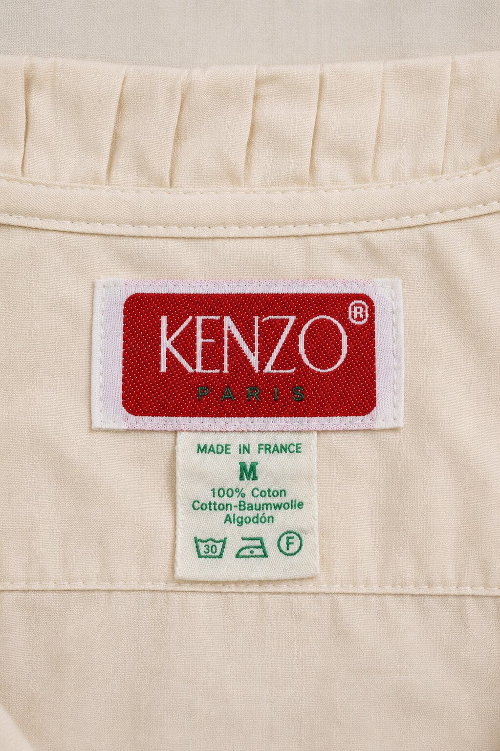 Vintage ruffled blouse Kenzo Paris authentic in ecru cotton