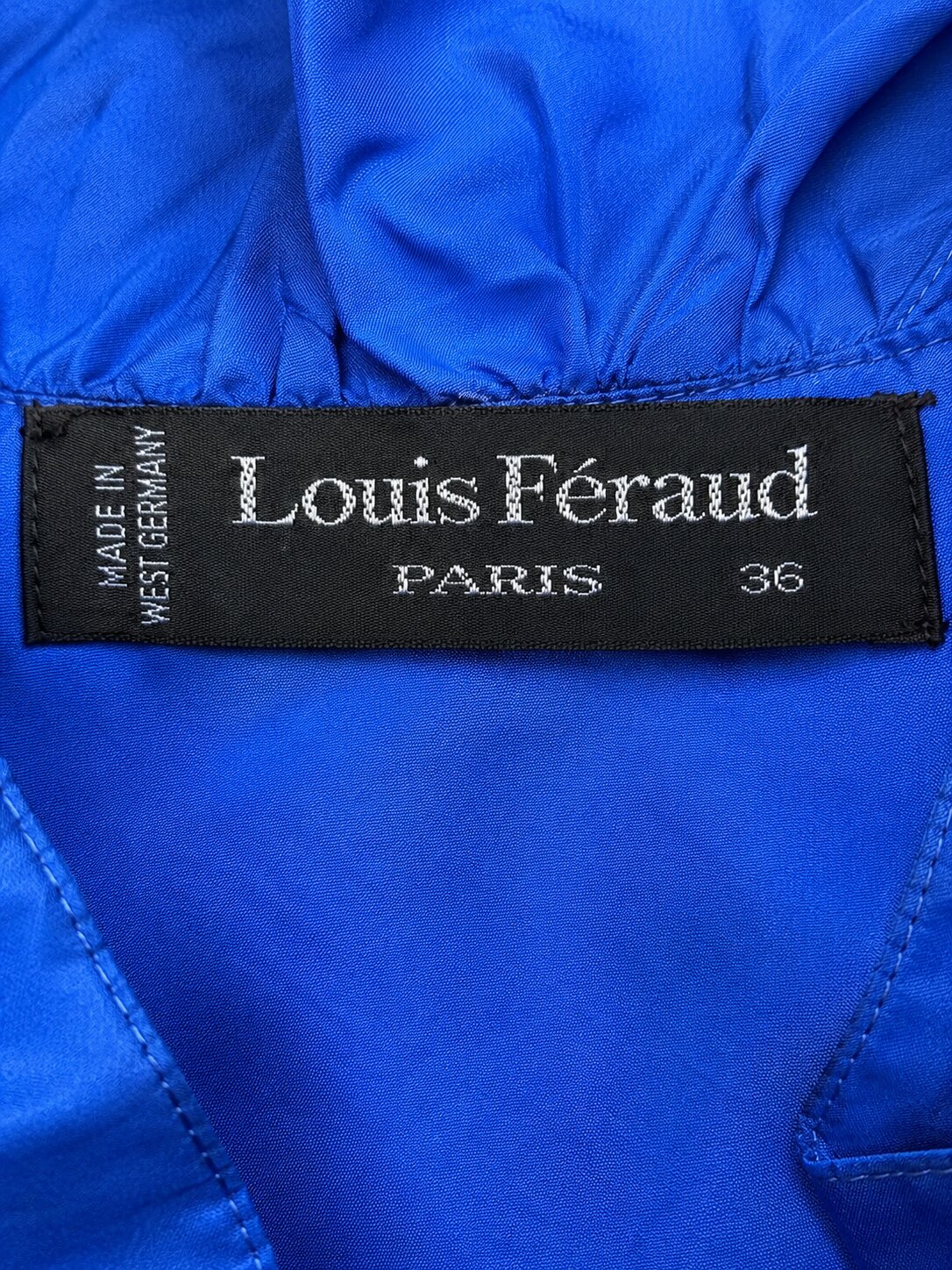 Vintage electric blue evening dress Louis Féraud Paris