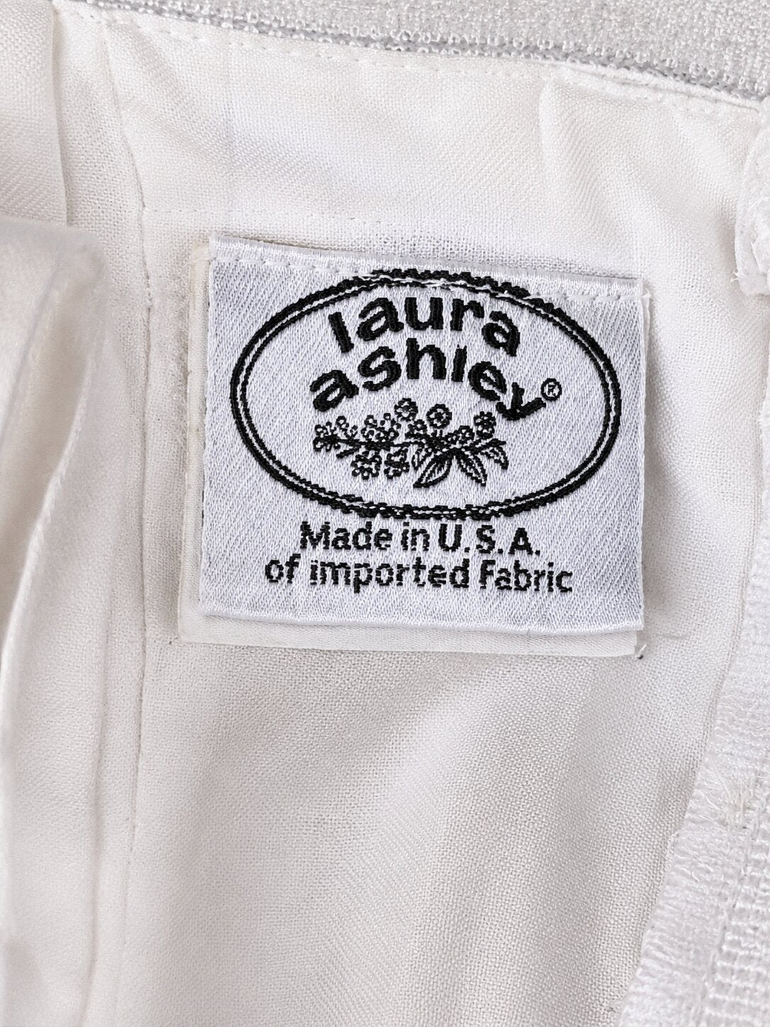 Vintage Strapless White Cotton Dress Laura Ashley