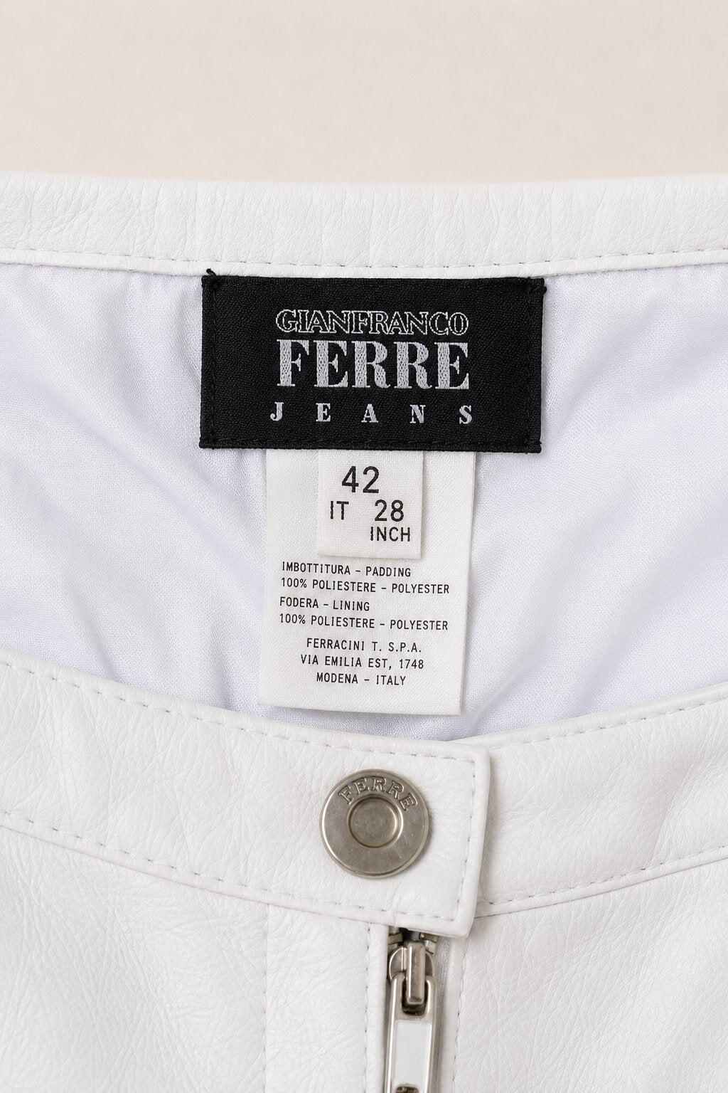 Authentic Gianfranco Ferré vintage white leather trousers