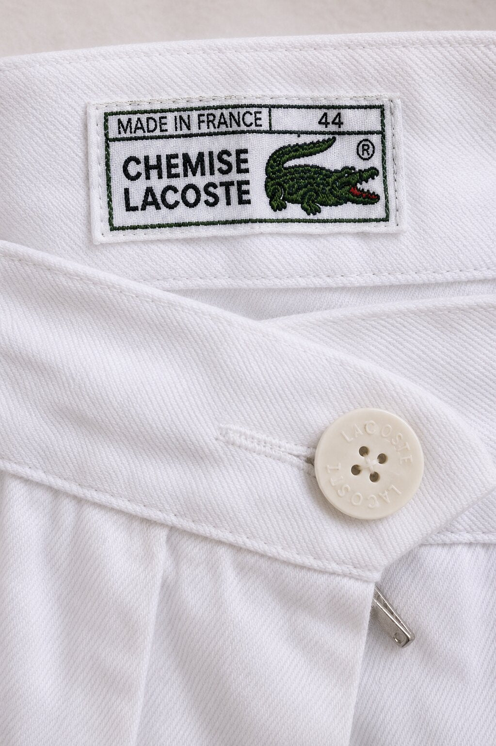 Authentic vintage white cotton wrap skirt Lacoste