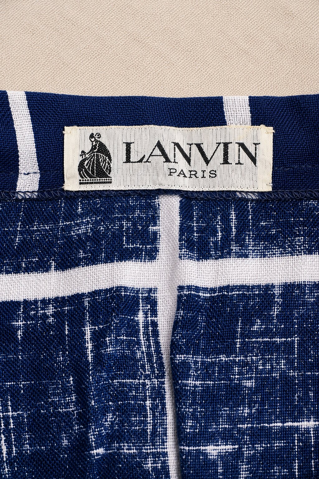 Jupe plissée authentique Lanvin Paris en toile de coton imprimée vintage