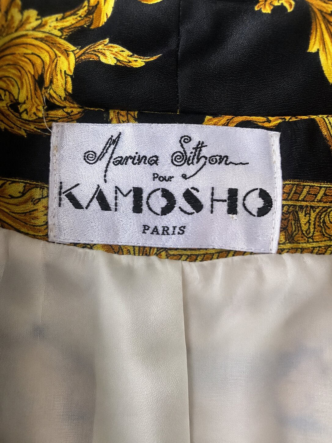 Long satin blazer Marina Sitbon for Kamosho Paris