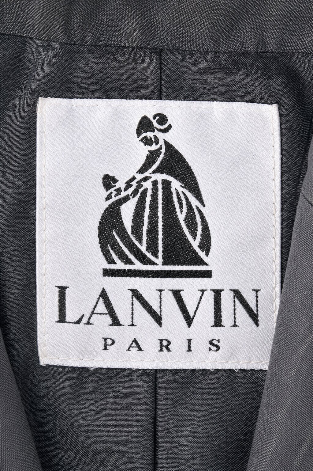Gilet sans manches Lanvin Paris authentique en soie noire vintage