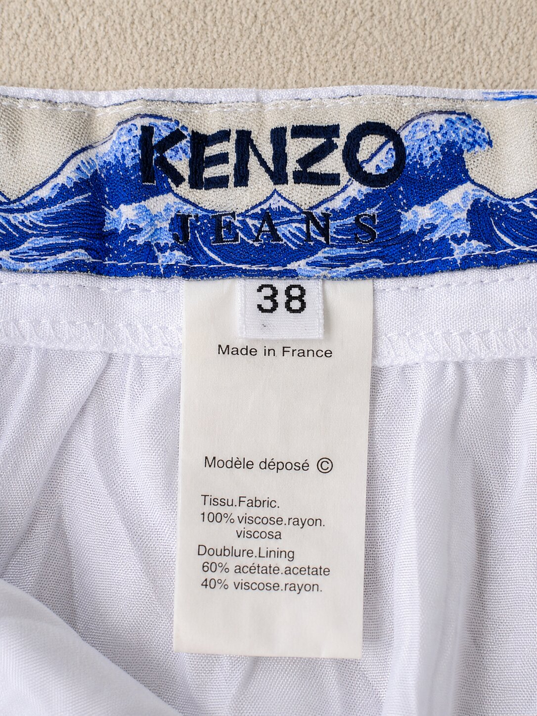 Kenzo Vintage Mini Skirt with Blue Floral Print