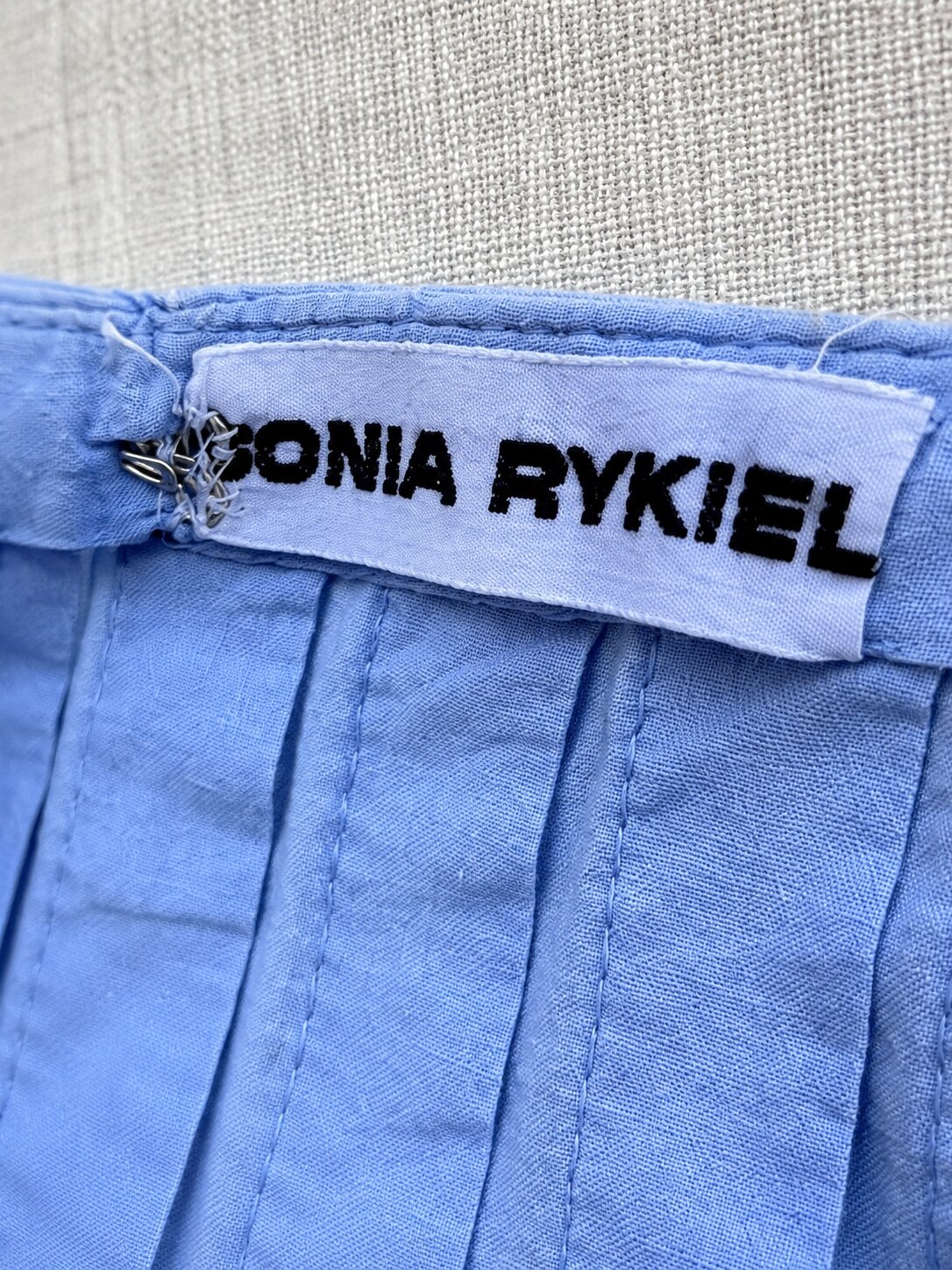 Jupe Vintage Authentique Sonia Rykiel en Coton Bleu Clair