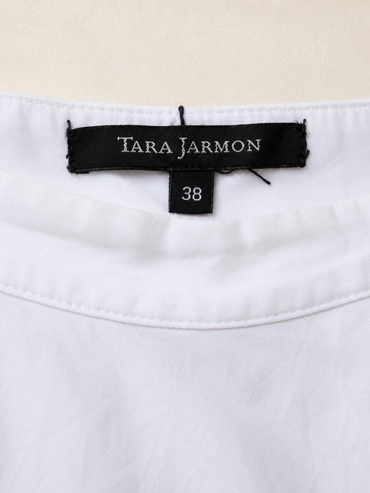 White embroidered midi skirt Tara Jarmon in cotton with pom poms