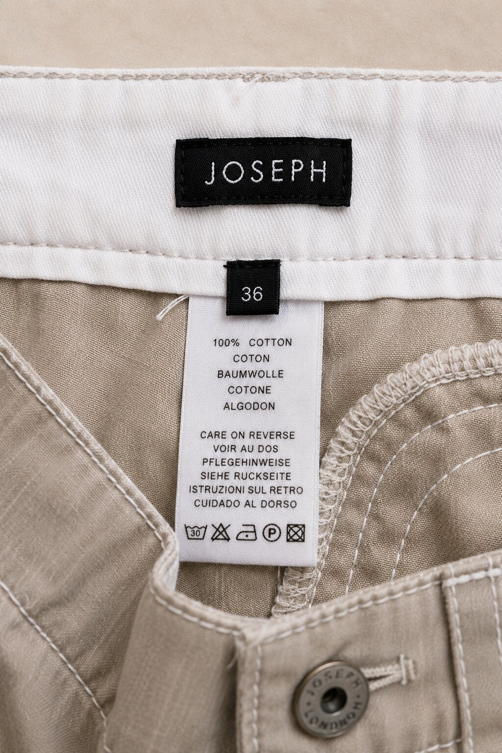 Beige corduroy flared trousers by Joseph