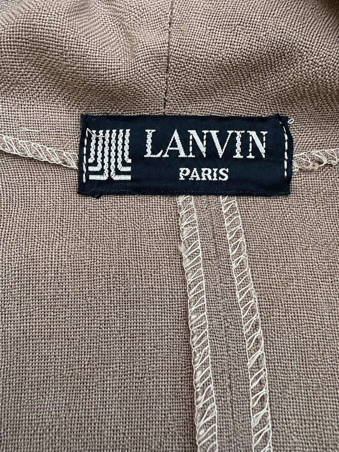 Veste Vintage Authentique Lanvin Paris en Lin Grande Taille