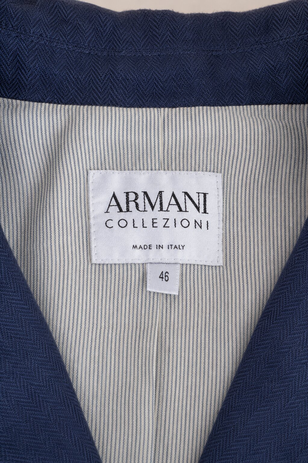 Authentic New Blue Linen Blazer Armani Collezioni