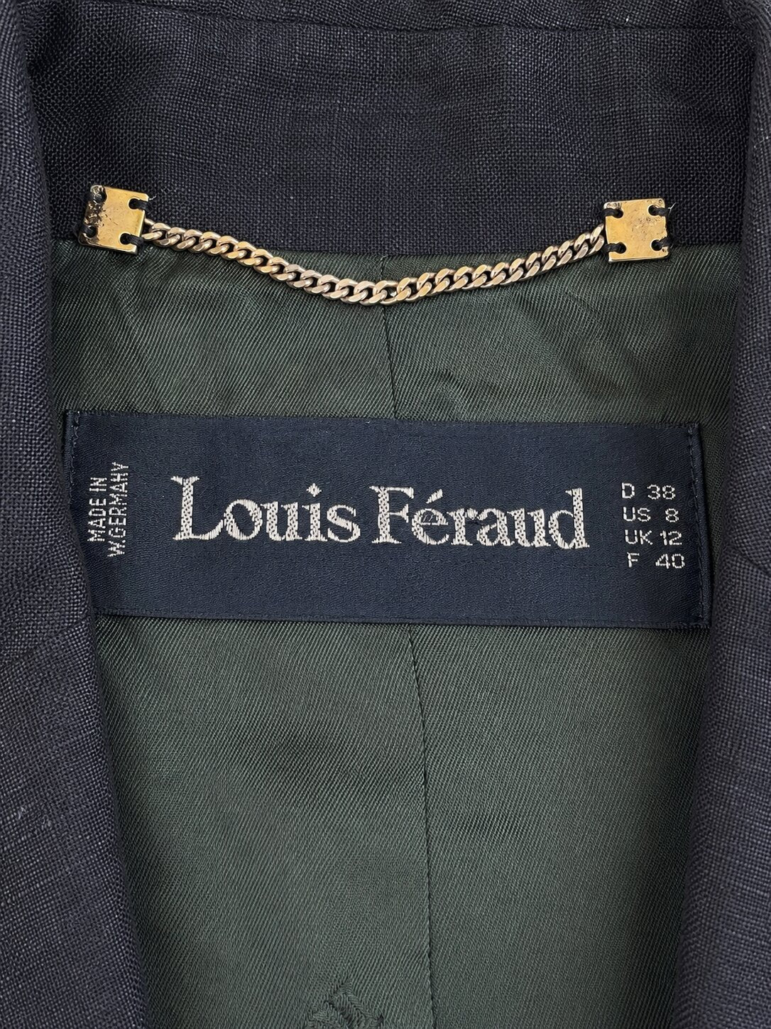 Authentic Vintage Black Linen Blazer Louis Féraud