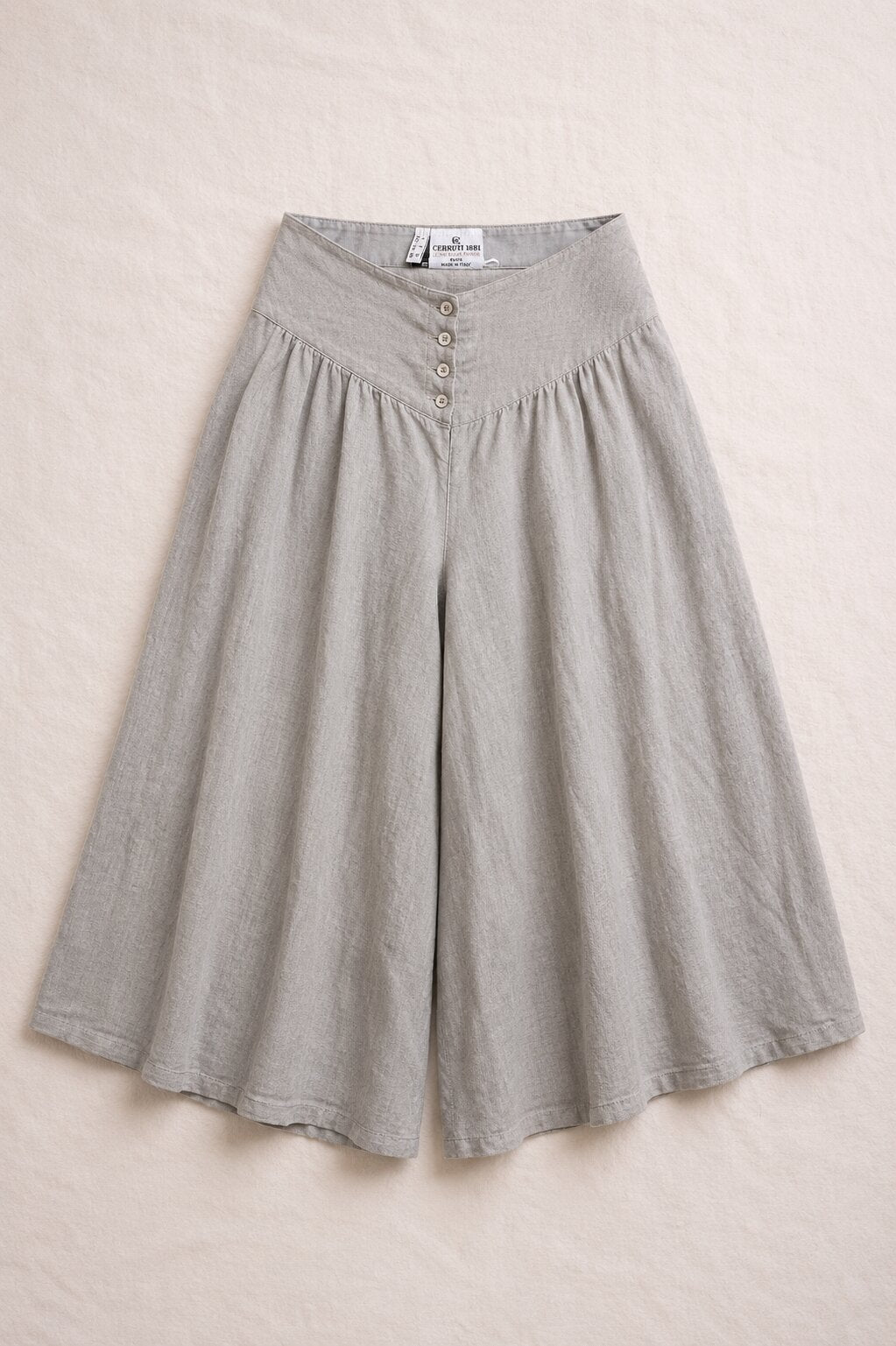 Culottes Midi Vintage Authentiques Cerruti 1881 en Coton Léger et Lin