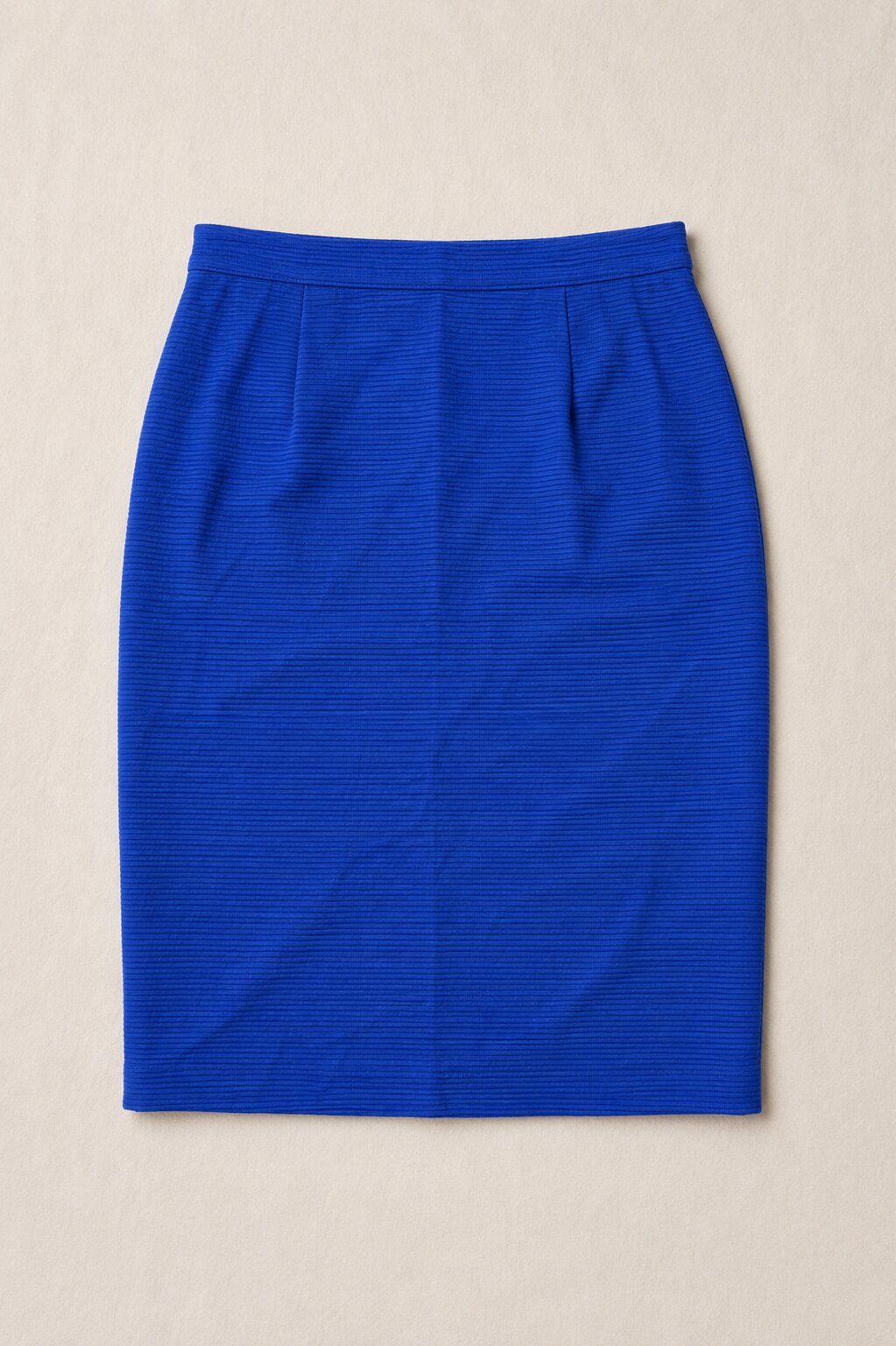 Yves Saint Laurent Vintage Textured Electric Blue Pencil Skirt Authentic