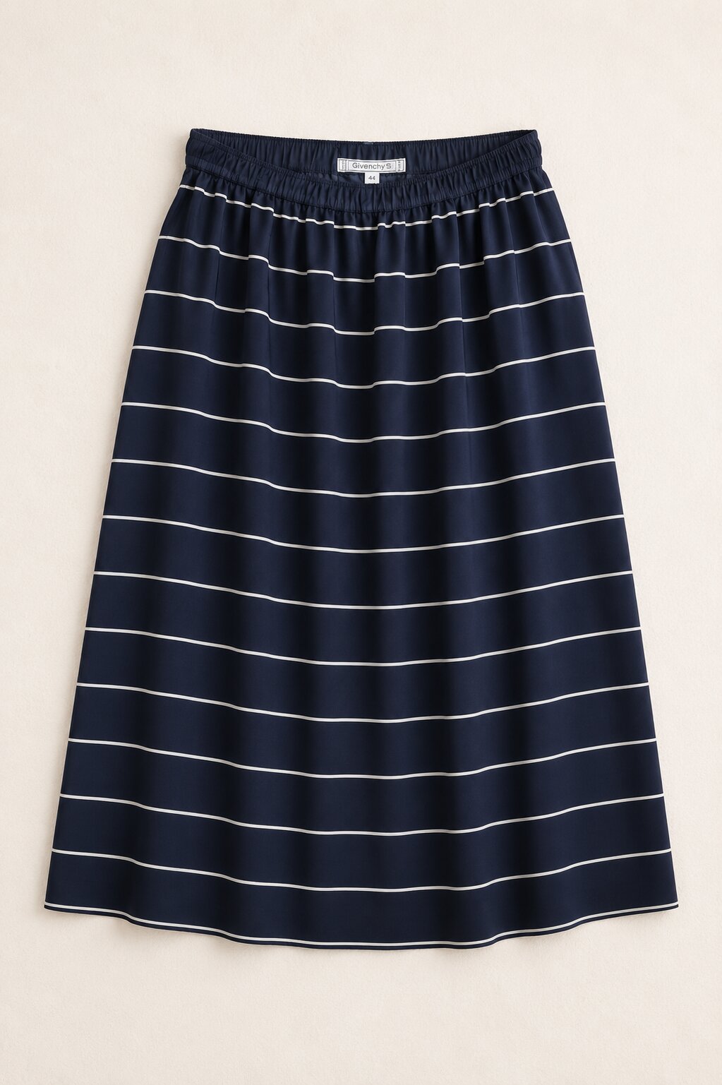 Jupe Midi en Soie Rayée Vintage Givenchy Nouvelle Boutique Authentique