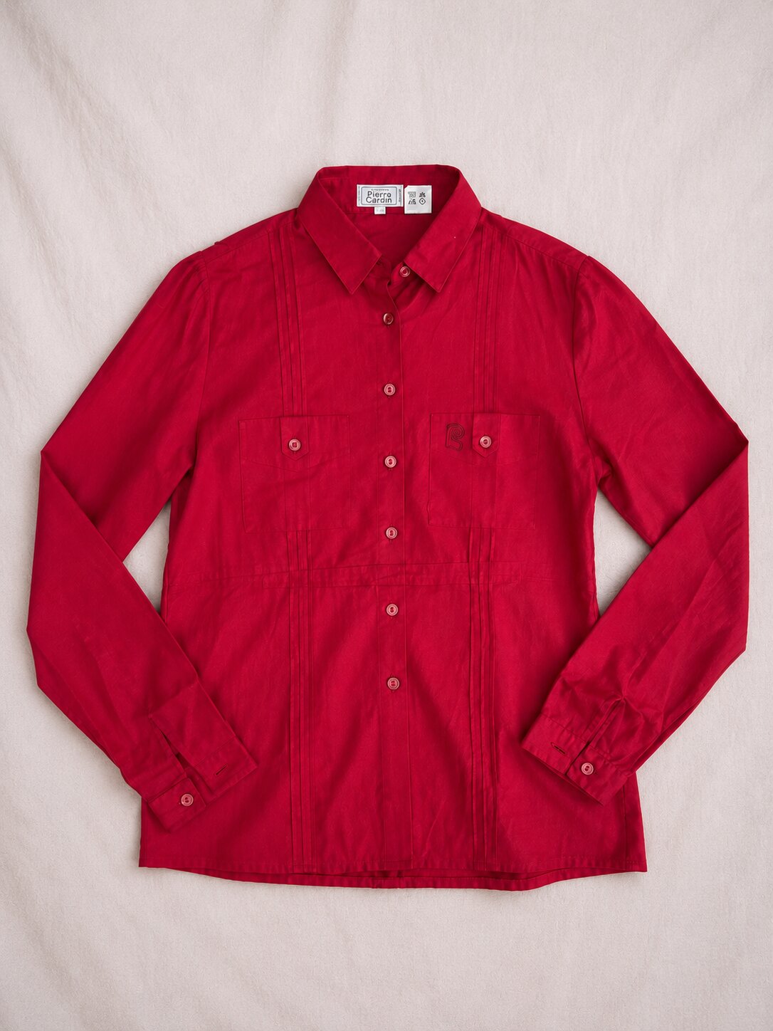 Chemise Vintage Neuve Authentique Pierre Cardin Paris Rouge