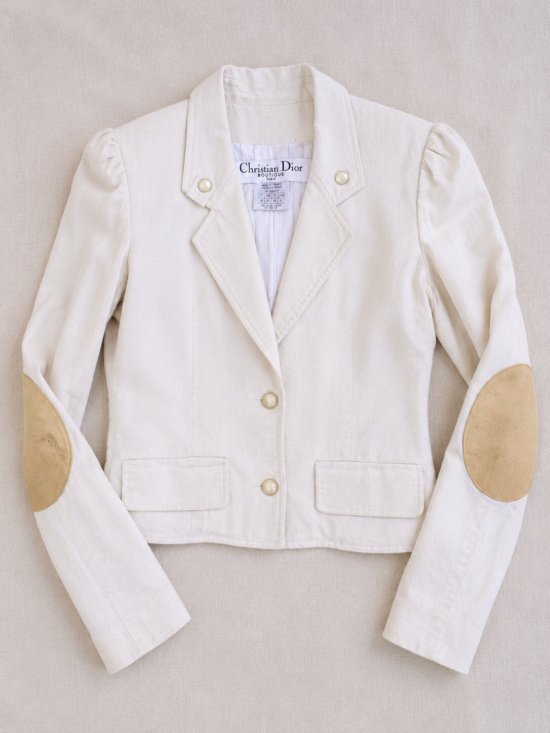 Veste courte authentique Christian Dior Boutique Paris en laine et soie