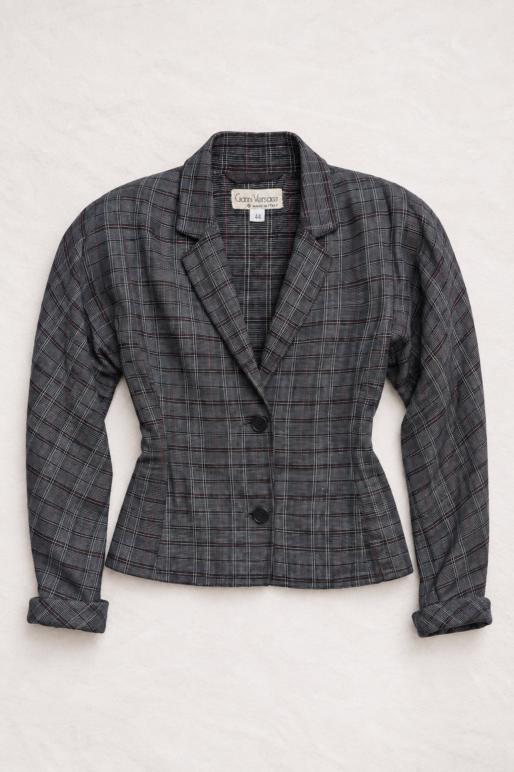 Vintage Authentic Grey Wool Blazer Versace