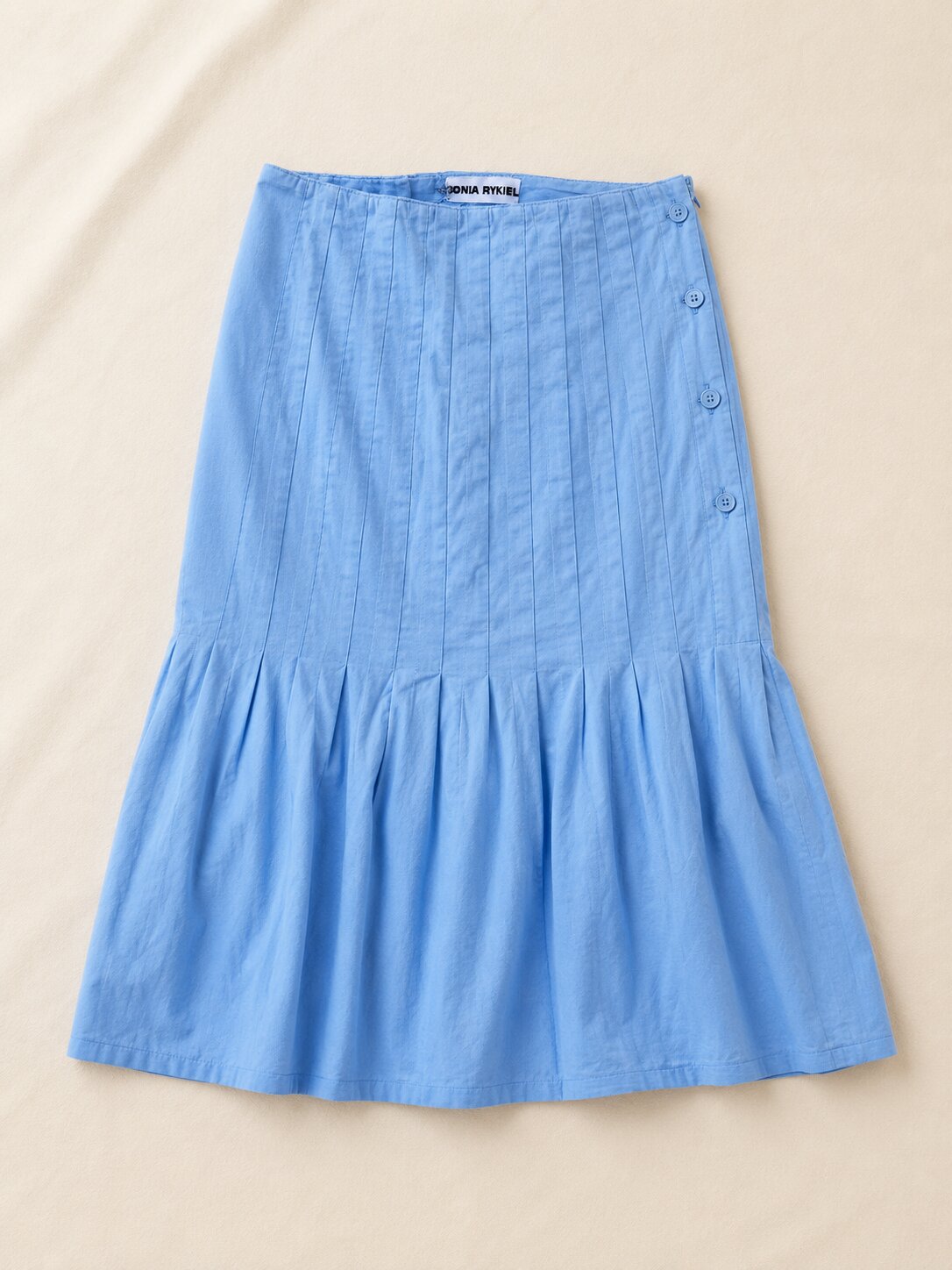 Jupe Vintage Authentique Sonia Rykiel en Coton Bleu Clair