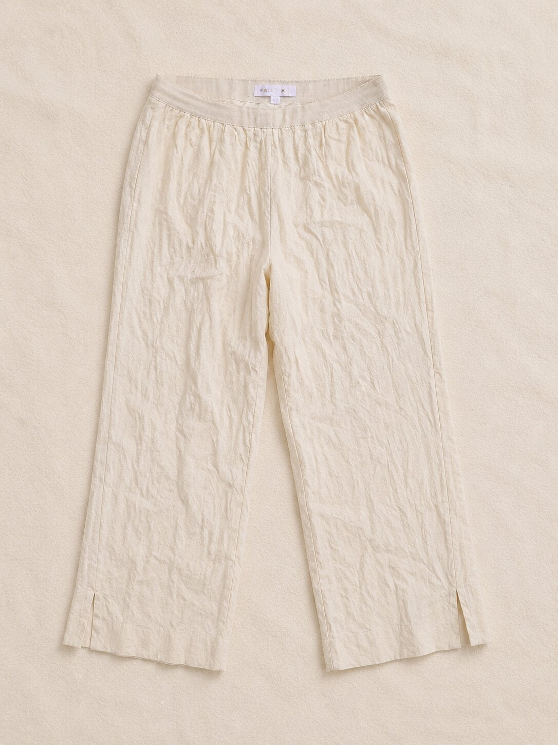 Pantalon Paule Ka en Tissu Plissé Écru
