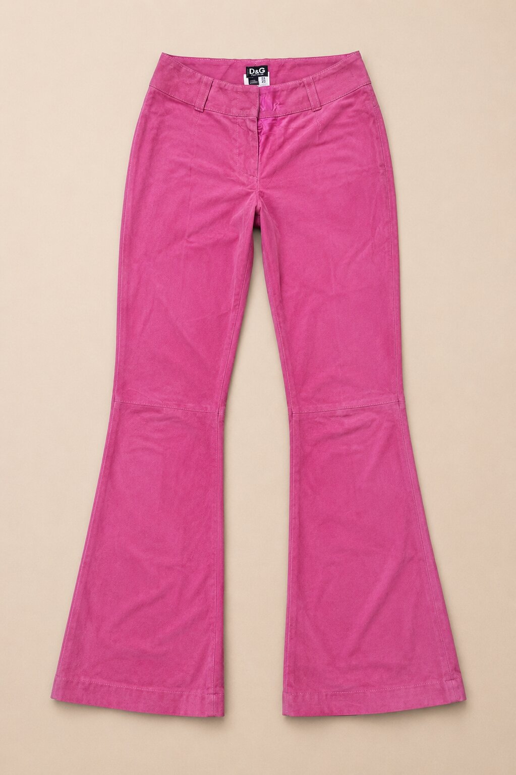 Authentique pantalon Dolce & Gabbana en daim rose fuchsia vintage
