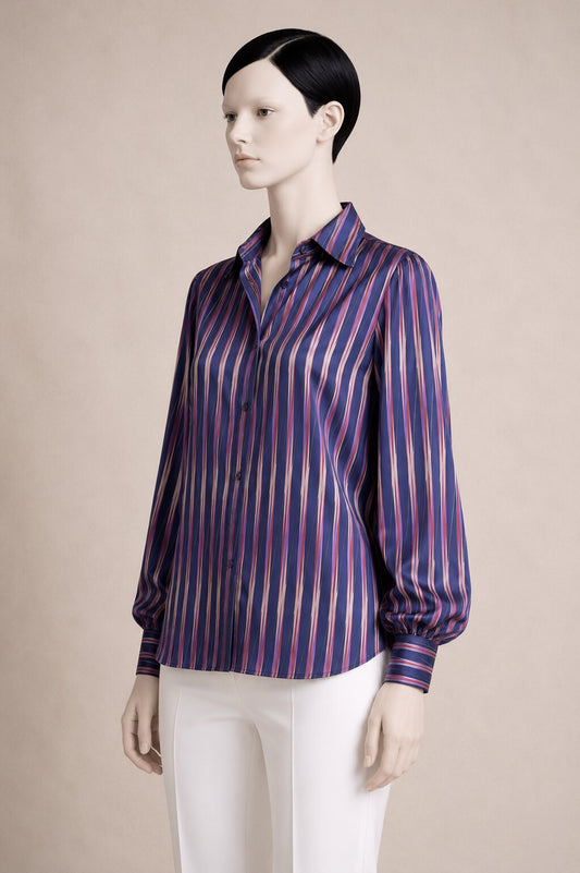 Authentic Vintage Striped Blouse Lanvin Paris in Viscose