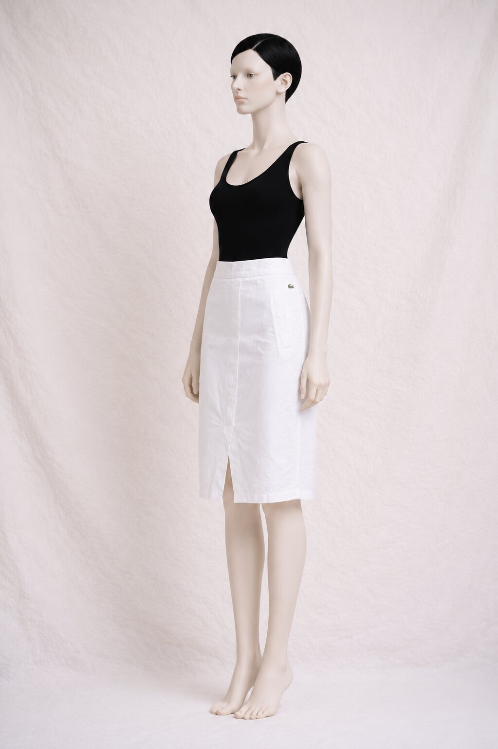 Authentic vintage white cotton wrap skirt Lacoste