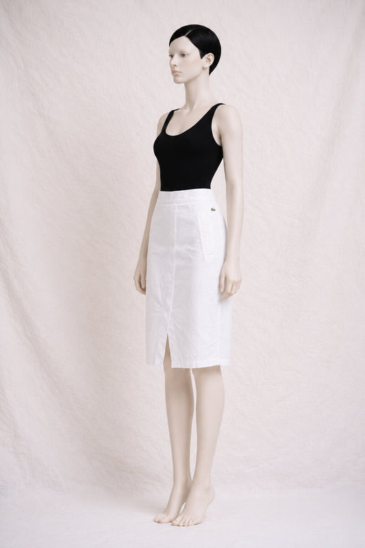 Authentic vintage white cotton wrap skirt Lacoste