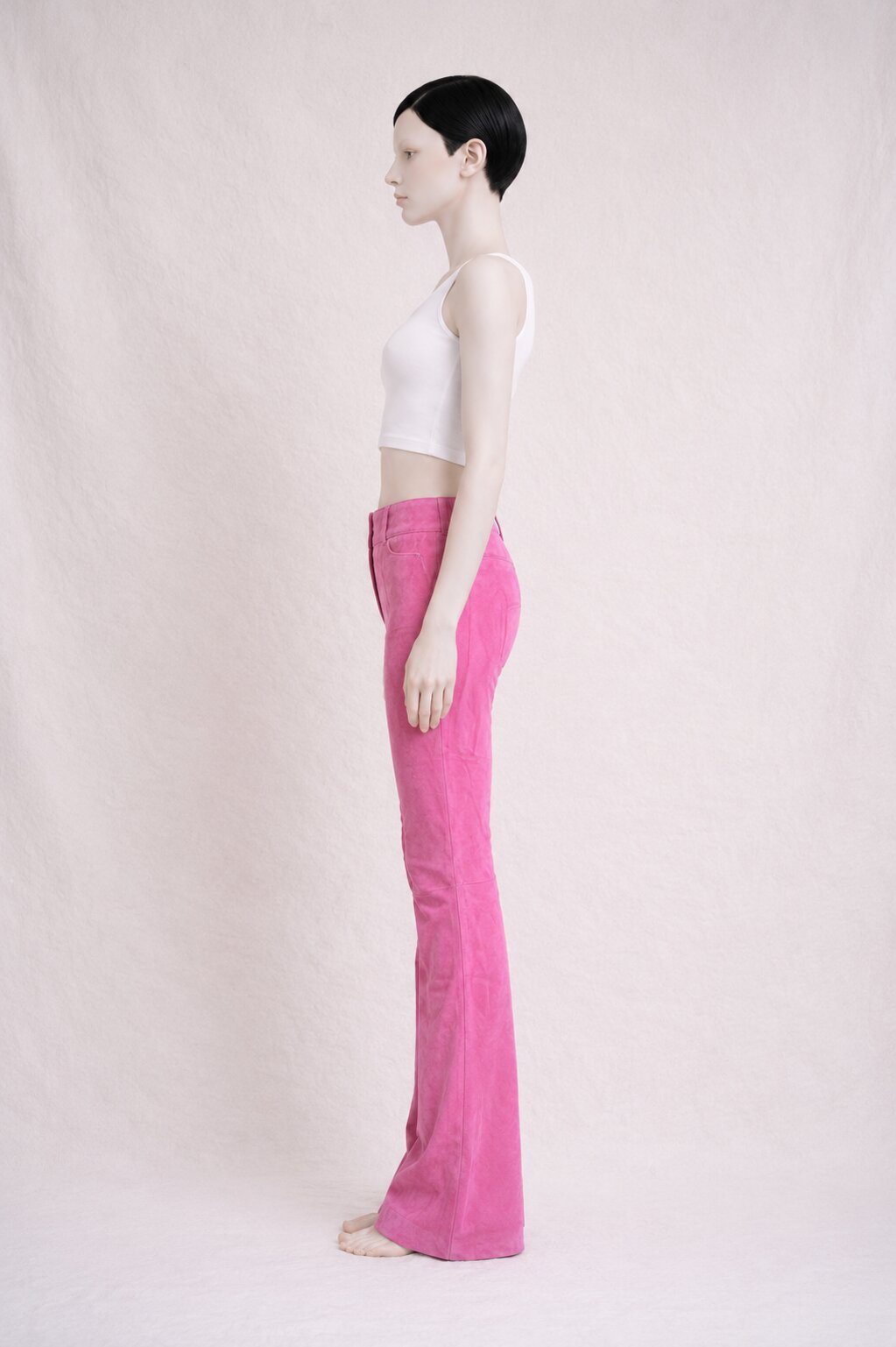 Authentique pantalon Dolce & Gabbana en daim rose fuchsia vintage