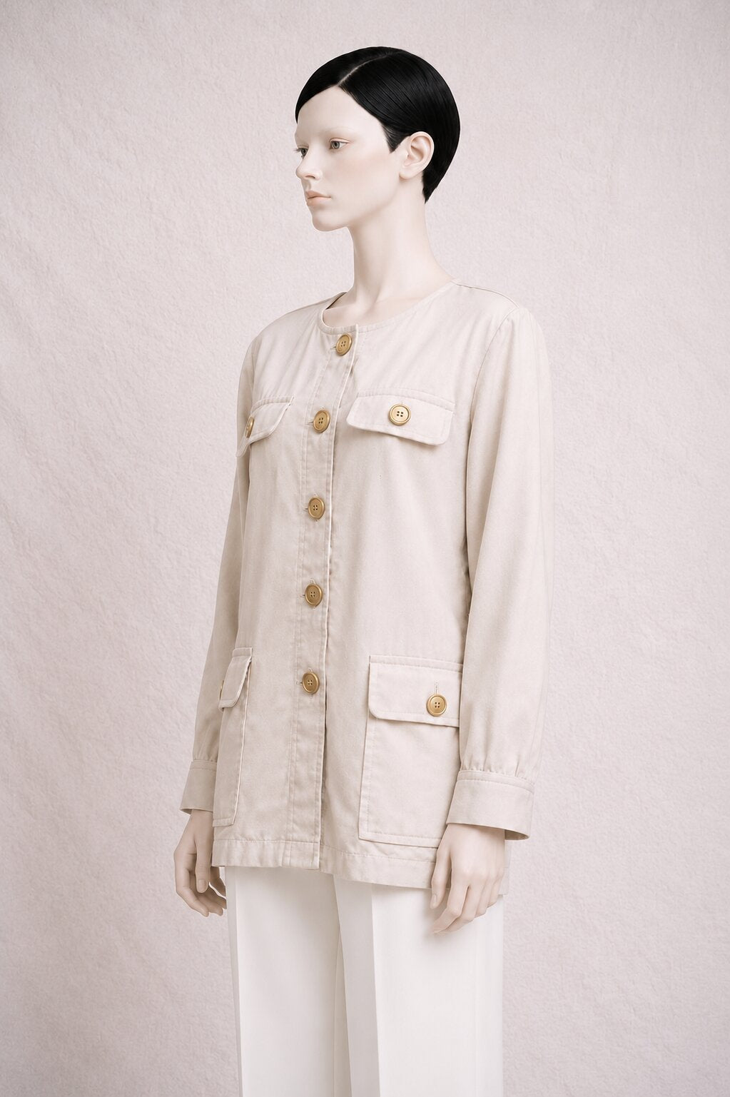 Authentique veste saharienne en laine sable Yves Saint Laurent vintage