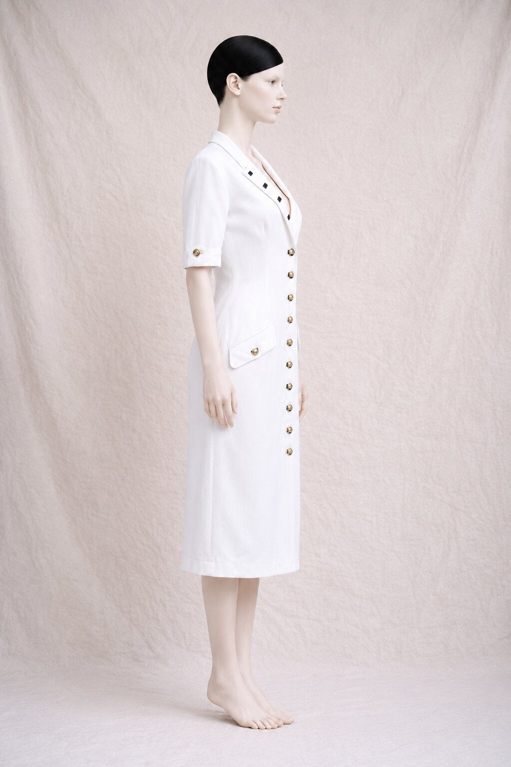 Authentique robe nautique en denim Louis Féraud Paris vintage