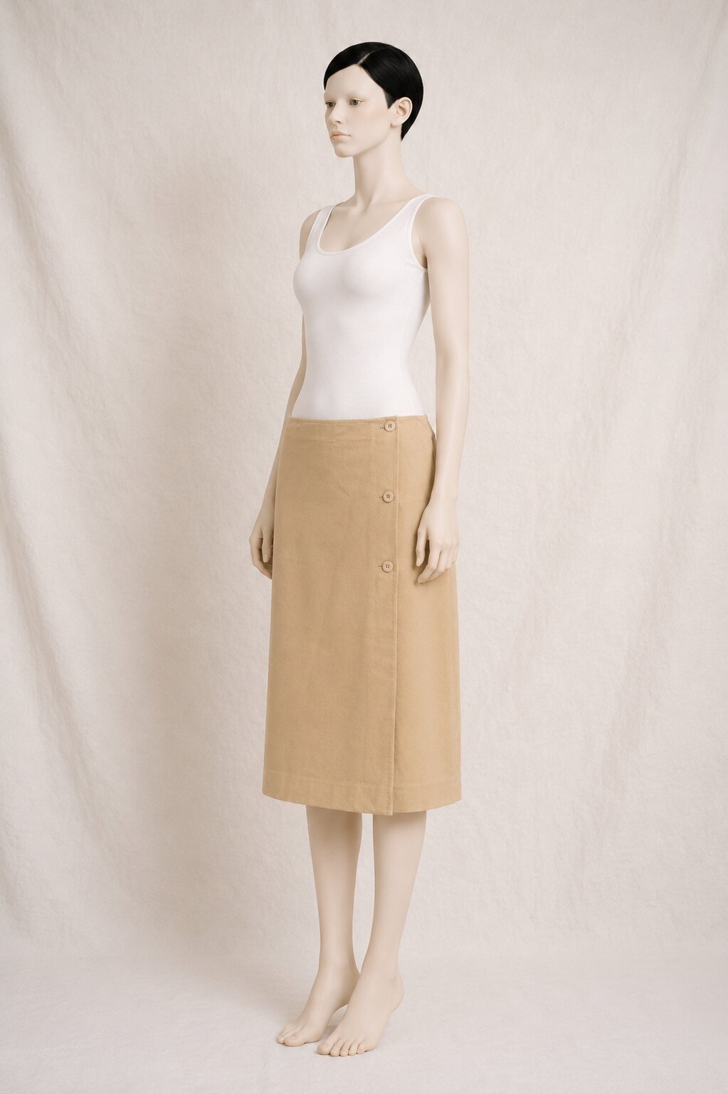 Authentic vintage beige sand Prada Milano wrap skirt