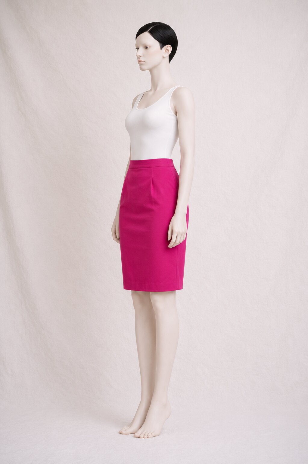 Jupe Crayon Fuchsia Vintage Authentique Yves Saint Laurent