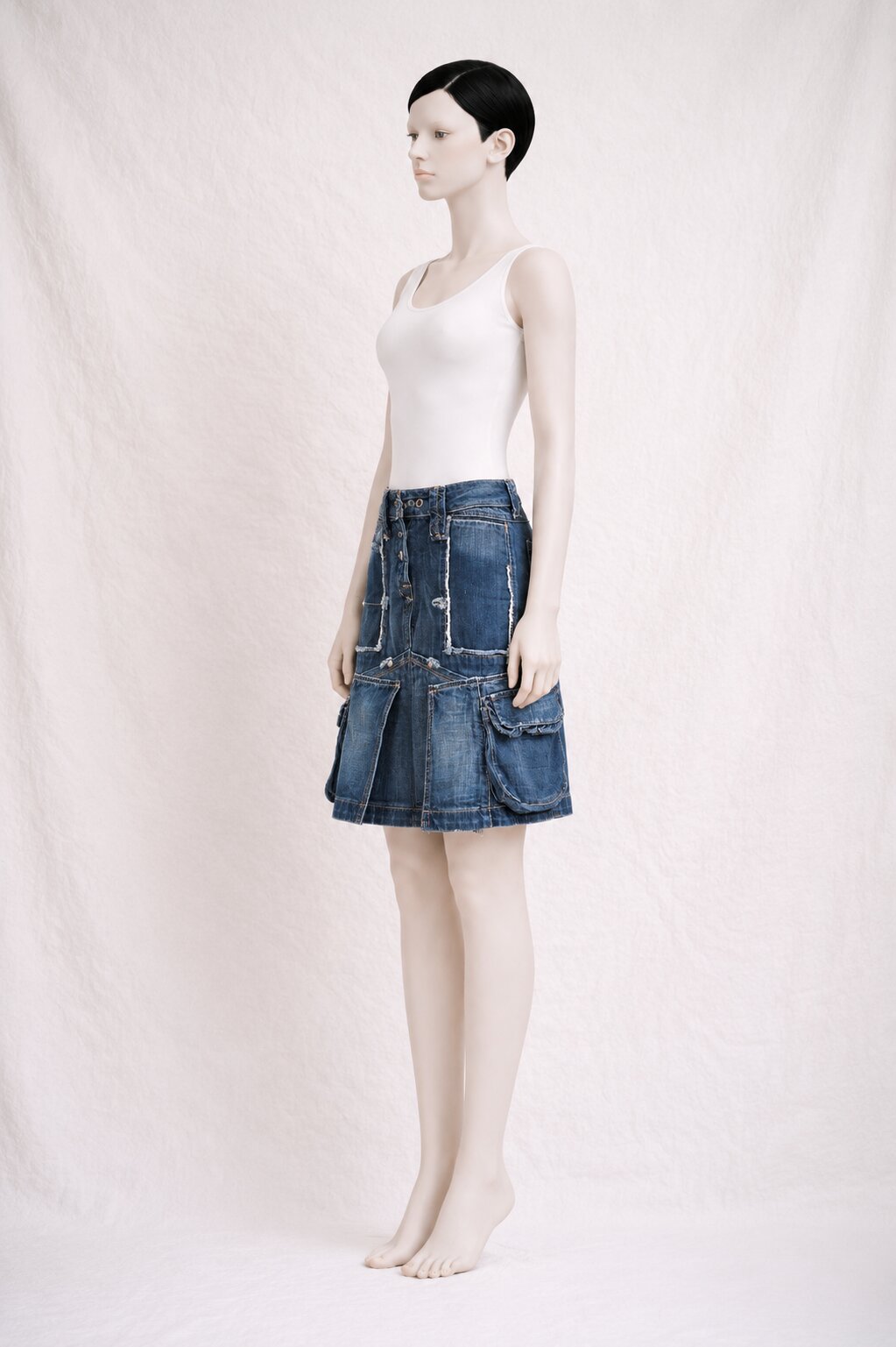 Jupe en jean vintage authentique Marithé + François Girbaud