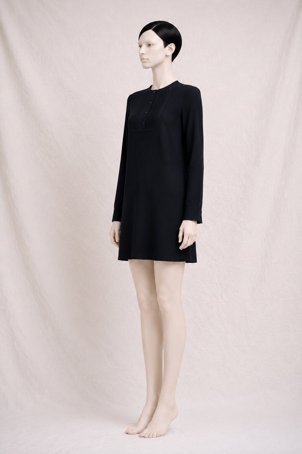 Robe mini noire en laine et soie Vanessa Seward