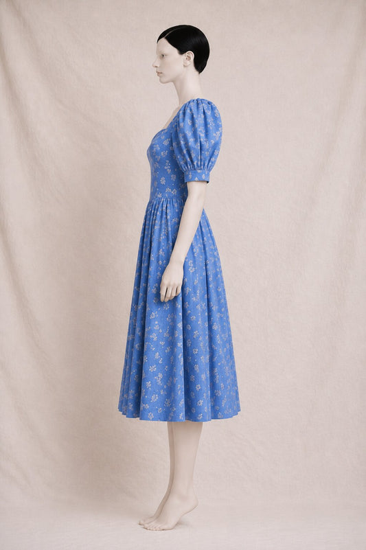 Lilac floral cotton dress Laura Ashley vintage