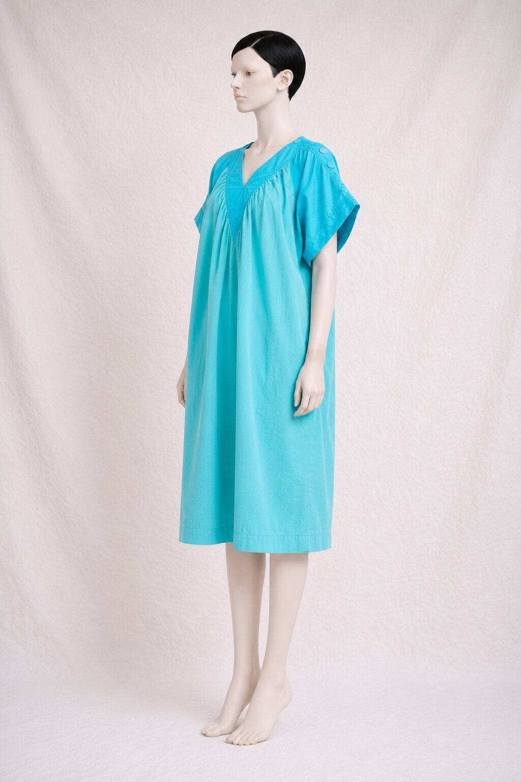 Authentic vintage Yves Saint Laurent turquoise cotton dress