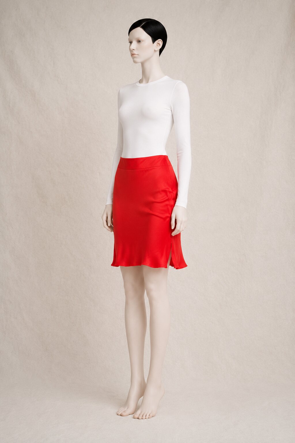 Red Silk Skirt Regina Rubens