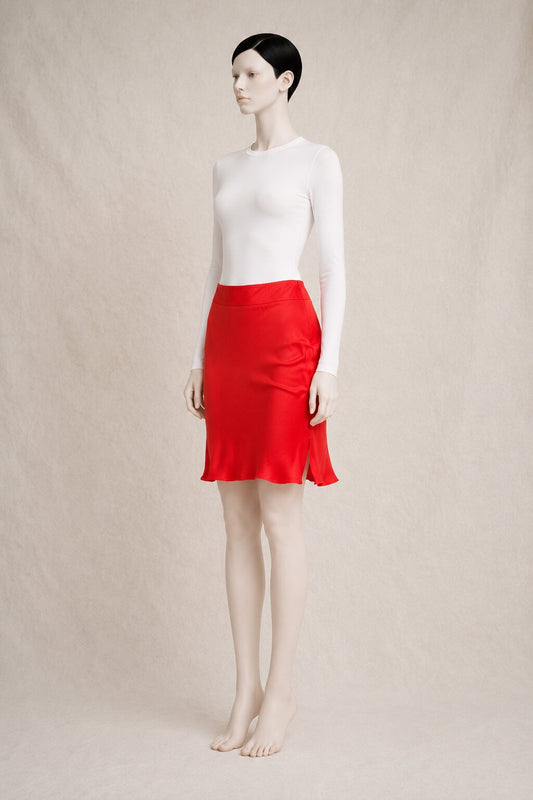 Red Silk Skirt Regina Rubens