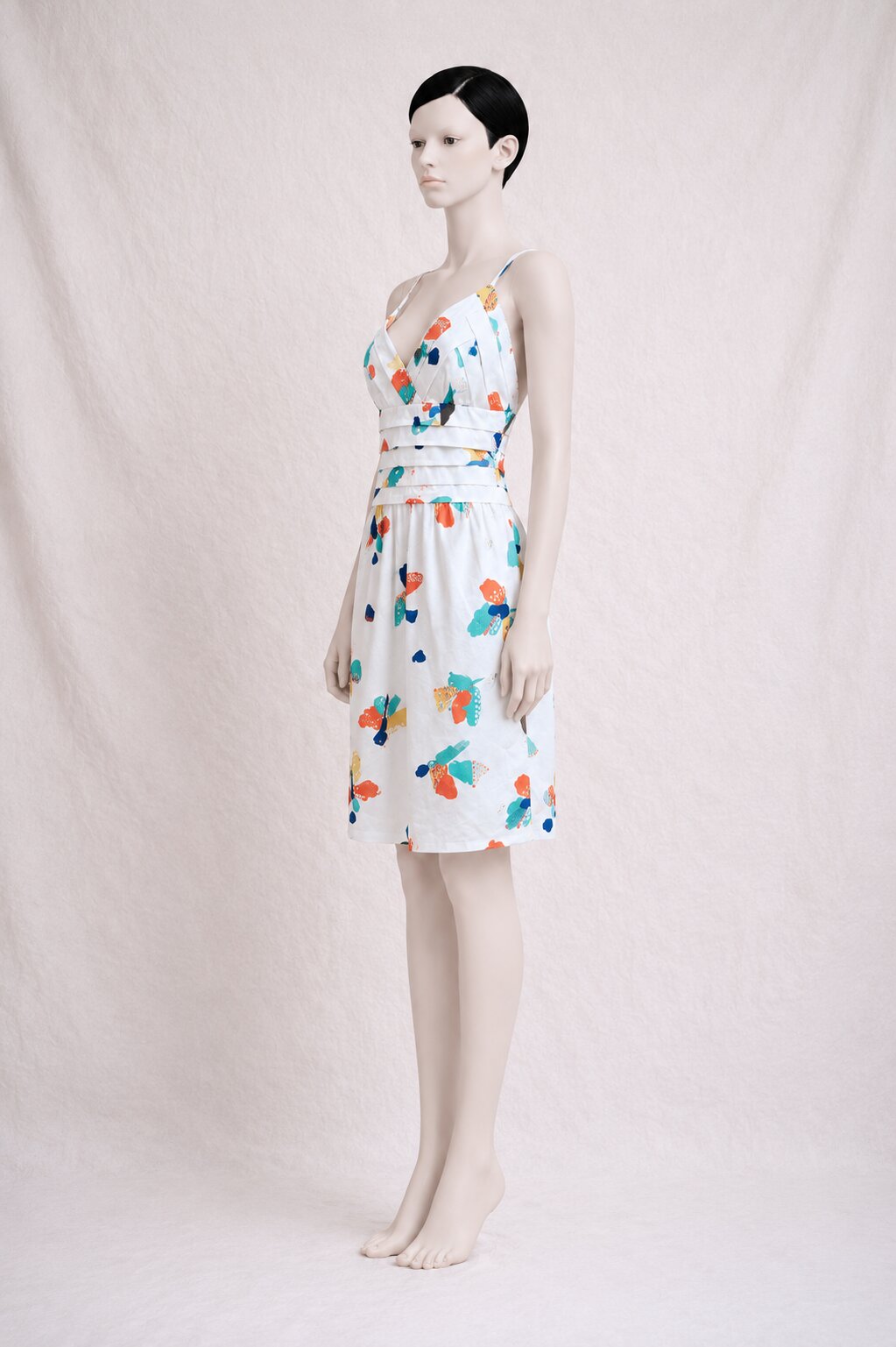 Authentic vintage printed cotton summer dress Louis Féraud