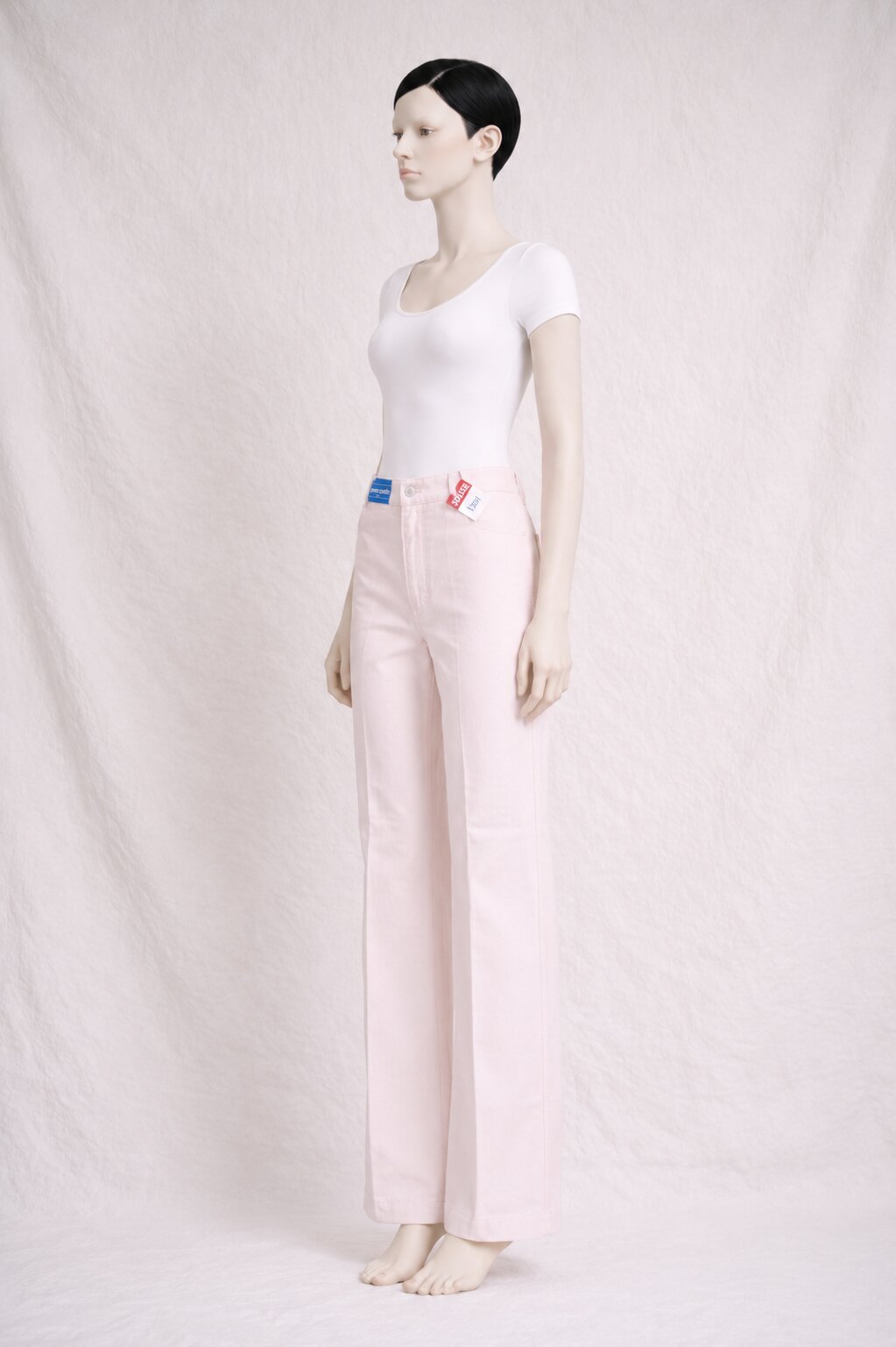 Pantalon en coton rose poudré Pierre Cardin – Neuf avec étiquette - Vintage