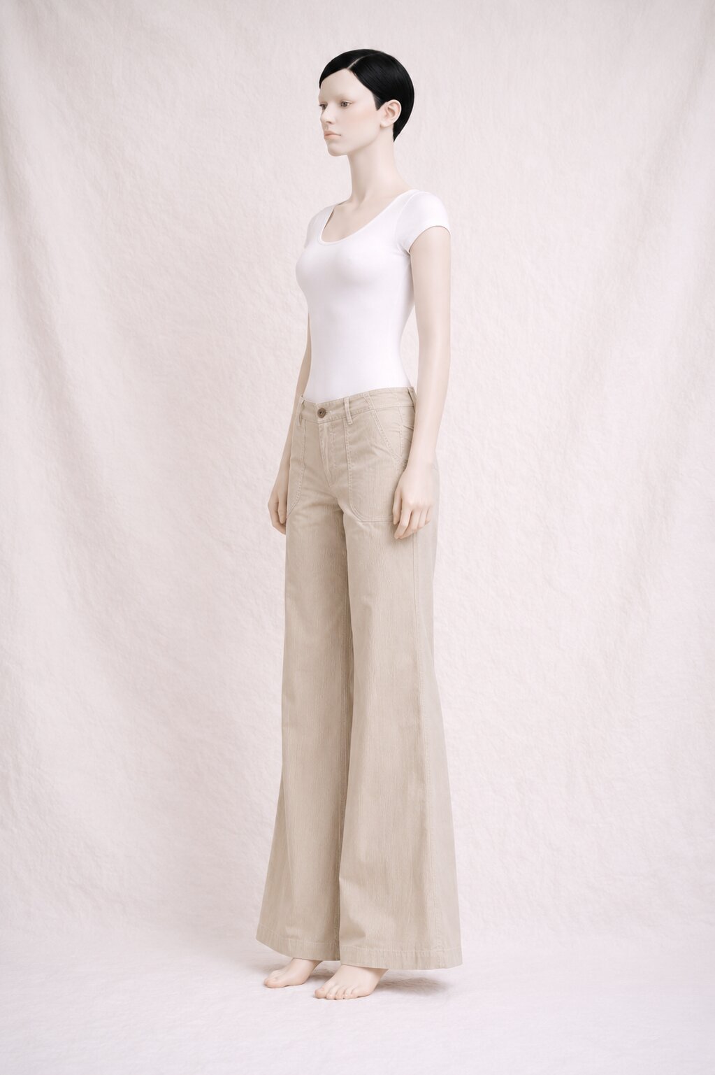 Beige corduroy flared trousers by Joseph