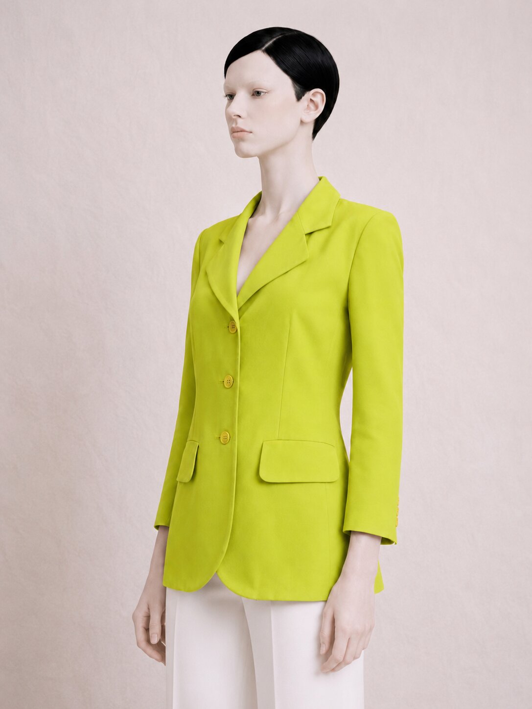 Authentic long Cacharel neon green vintage blazer