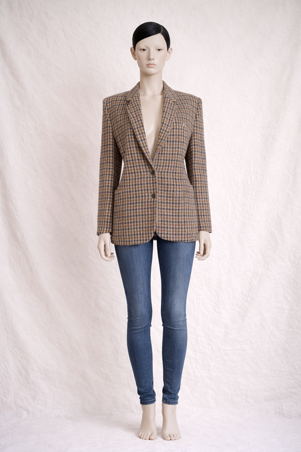 Blazer Burberrys authentique en tweed de laine à motif carreaux
