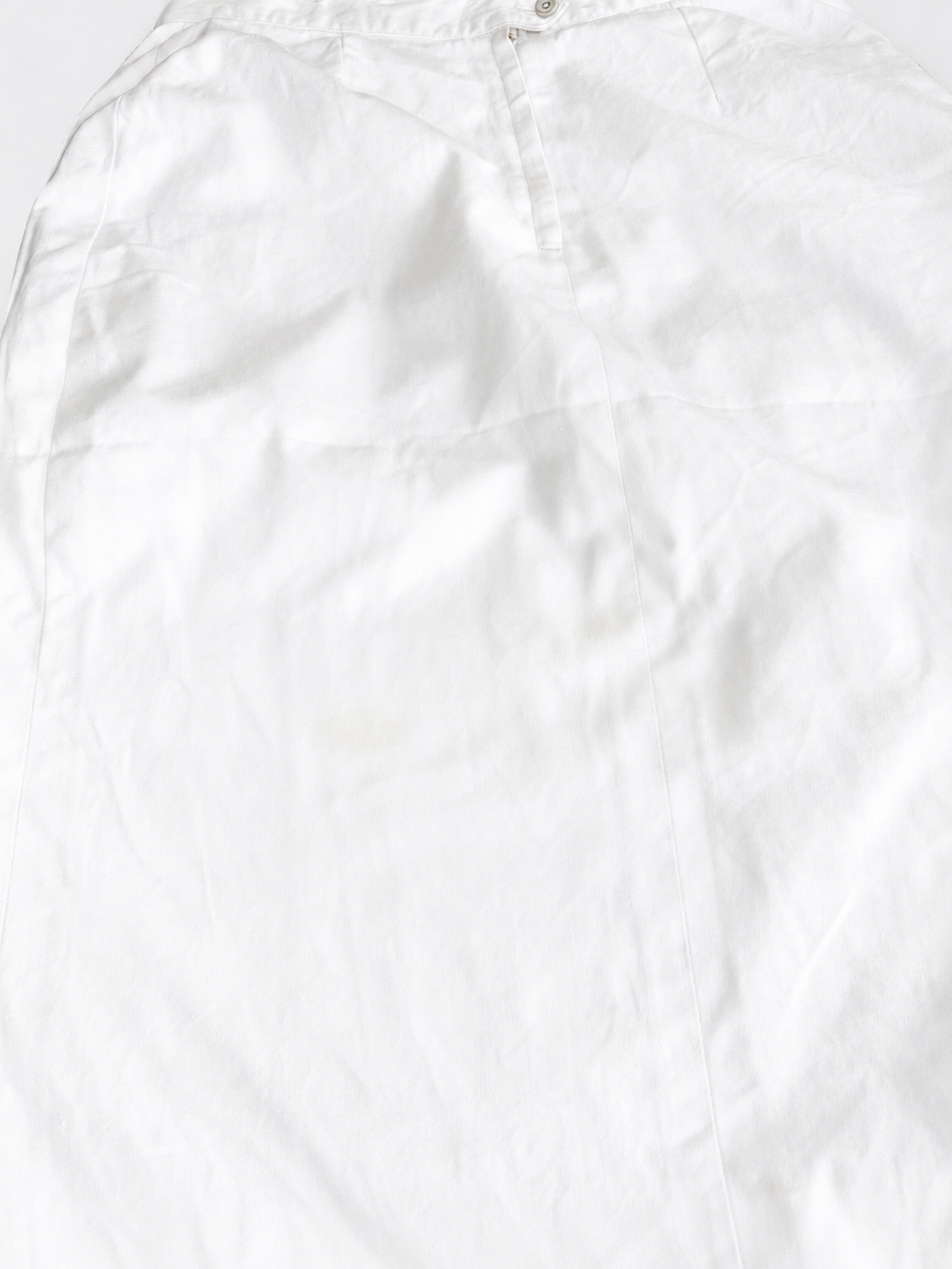 Authentic Vintage White Cotton Denim Midi Skirt Yves Saint Laurent